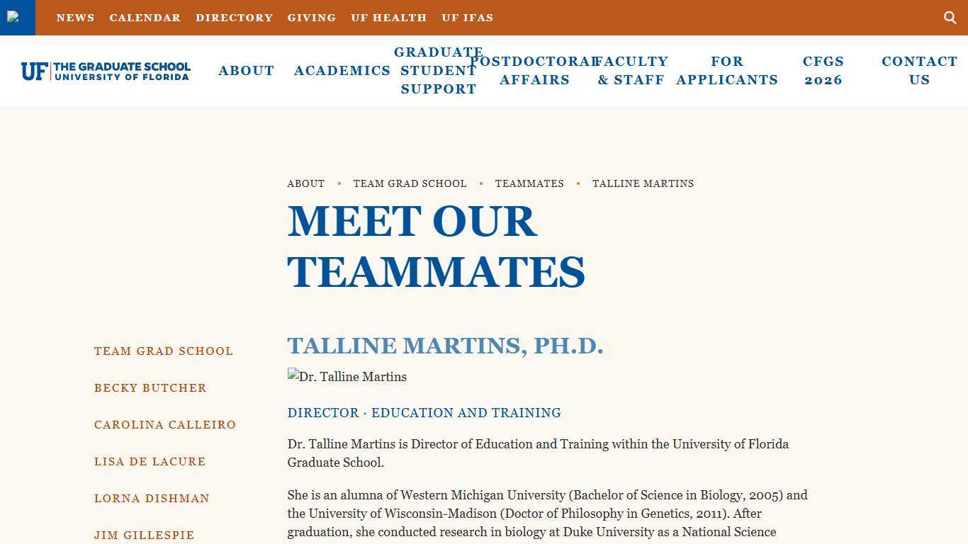 Talline Martins - The Graduate School - University of Florida