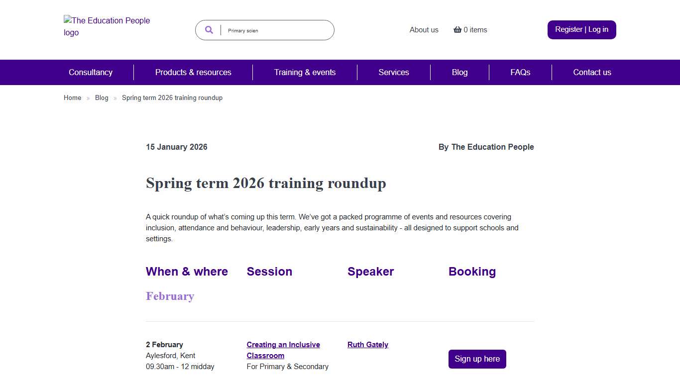 Spring 2026 training roundup